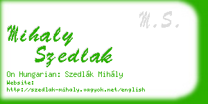 mihaly szedlak business card