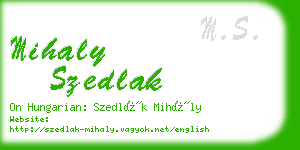 mihaly szedlak business card